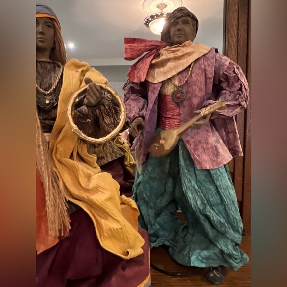 Two Paper Maché Figurines, Handcrafted Clay Sculptures, Eclectic Home Decor - Picture 5 of 15